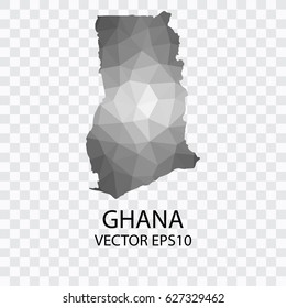transparent - Vector map of Ghana, Vector illustration eps 10.