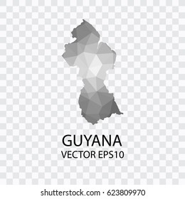 Transparent - Vector map of guyana, Vector illustration eps 10.