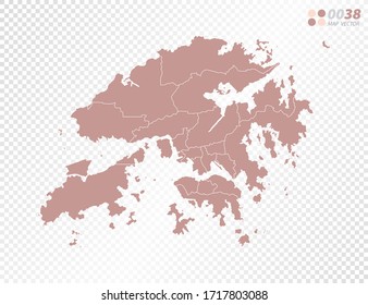Mapa vector transparente de Hong Kong