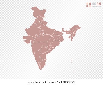 Transparent vector map of India