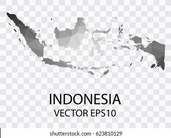 Transparent - Vector map of indonesia, Vector illustration eps 10.