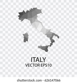 Transparent - Vector map of Italy, illustration eps 10.