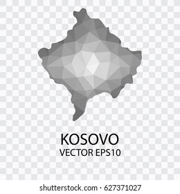 Transparent - Vector map of Kosovo, Vector illustration eps 10.