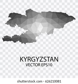 Transparent - Vector map of Kyrgyzstan, Vector illustration eps 10.