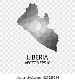 transparent - Vector map of Liberia, Vector illustration eps 10.