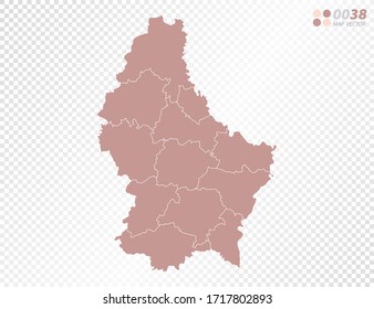 Transparent vector map of Luxembourg