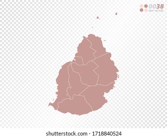 Transparent vector map of Mauritius