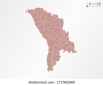 Transparent vector map of Moldova