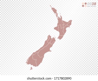 Transparent vector map of New Zealand