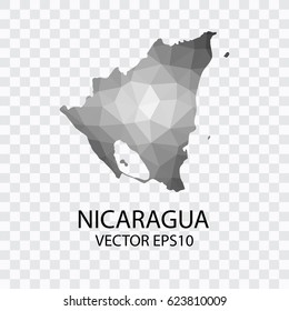 Transparent - Vector map of nicaragua, Vector illustration eps 10.