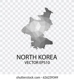 Transparent - Vector map of North korea, Vector illustration eps 10.