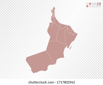 Transparent vector map of Oman