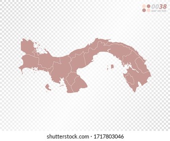 Transparent vector map of Panama