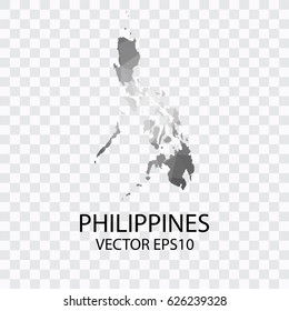 Transparent - Vector map of Philippines, Vector illustration eps 10.