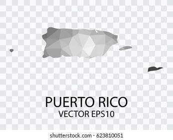 Transparent - Vector map of puerto rico, Vector illustration eps 10.