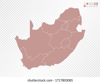 Transparent vector map of South Africa