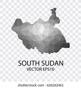 Transparent - Vector map of South sudan, Vector illustration eps 10.