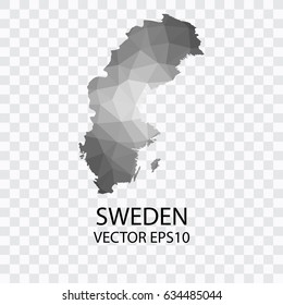 Transparent - Vector map of Sweden, Vector illustration eps 10. 