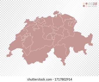 Transparent vector map of Switzerland