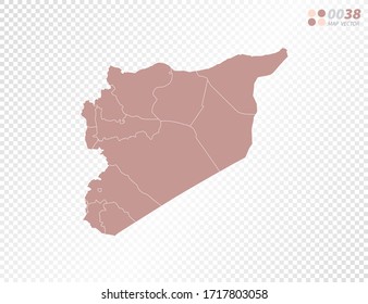 Transparent vector map of Syria