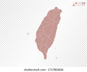 Transparent vector map of Taiwan