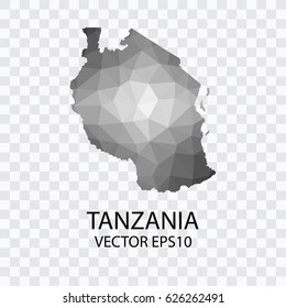 Transparent - Vector map of Tanzania, Vector illustration eps 10.