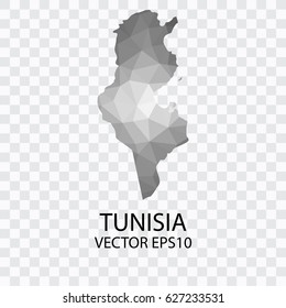 Transparent - Vector map of Tunisia, Vector illustration eps 10.