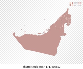 Transparent vector map of United Arab Emirates