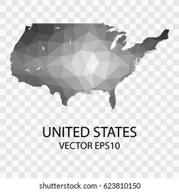 Transparent - Vector map of united states, Vector illustration eps 10.
