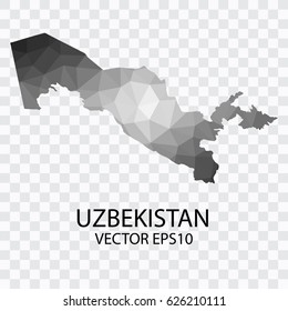 Transparent - Vector map of Uzbekistan, Vector illustration eps 10.
