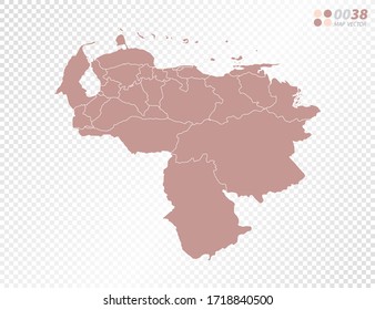 Transparent vector map of Venezuela