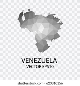 Transparent - Vector map of venezuela, Vector illustration eps 10.