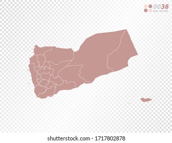 Transparent vector map of Yemen