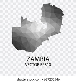 Transparent - Vector map of Zambia, Vector illustration eps 10.