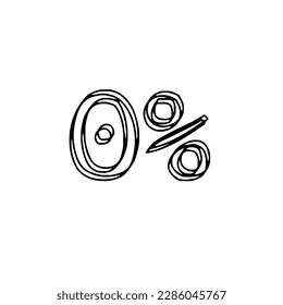 Transparent vector of a number percentage. Isolated percentage doodle.