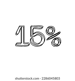 Transparent vector of a number percentage. Isolated percentage doodle.