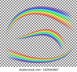 Transparent vector rainbow. Realistic image