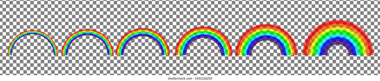 Transparent vector rainbow. Realistic image