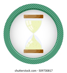 Transparent vector sand clock on white background