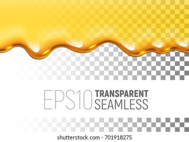 Transparent vector seamless dripping honey on chess background. Eps10. RGB. Global colors