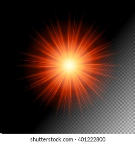 Transparent Vector Shine Effect. Suitable for any Background. Explosure Shine Lightning Vector Illustration.