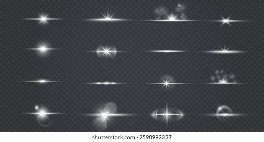 transparent vector sunlight effect with lens flares, sunrays, and smooth light transitions. Ideal for overlays, glare effects, light leaks, and enhancing designs with a natural sun glow. PNG format in
