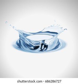 Transparent vector water splash isolated on light background
