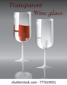 transparent vector wine glass