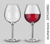 Transparent vector wineglass with red wine.