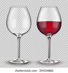 Прозрачный векторный виноград с красным вином.