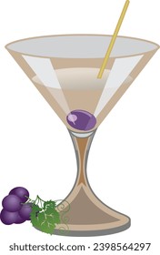 Transparent vector wineglass with red  yellow wine.
