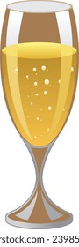 Transparent vector wineglass with red  yellow wine.