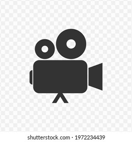 Transparent Video Camera Icon Png, Vector Illustration Of An Video Camera In Dark Color And Transparent Background(png).