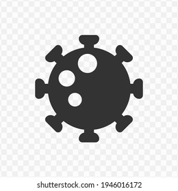 Transparent virus icon png, vector illustration of an virus icon in dark color and transparent background(png)